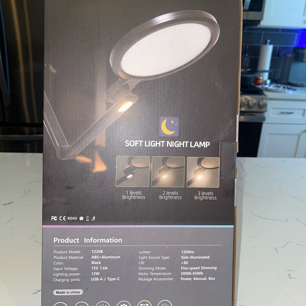 Soft Light Night Lamp with Adjustable Brightness